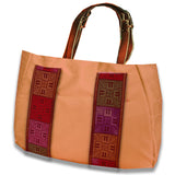 Orange/Black Reversible Handbag <br />Mayan Fair Trade Red/Yellow Reversible Decorative Band (Guatemala)